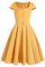 Vestido Midi Vintage 1950s Amarillo