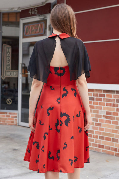 Vestido Estilo Gótico Vintage Con Estampado De Murciélagos