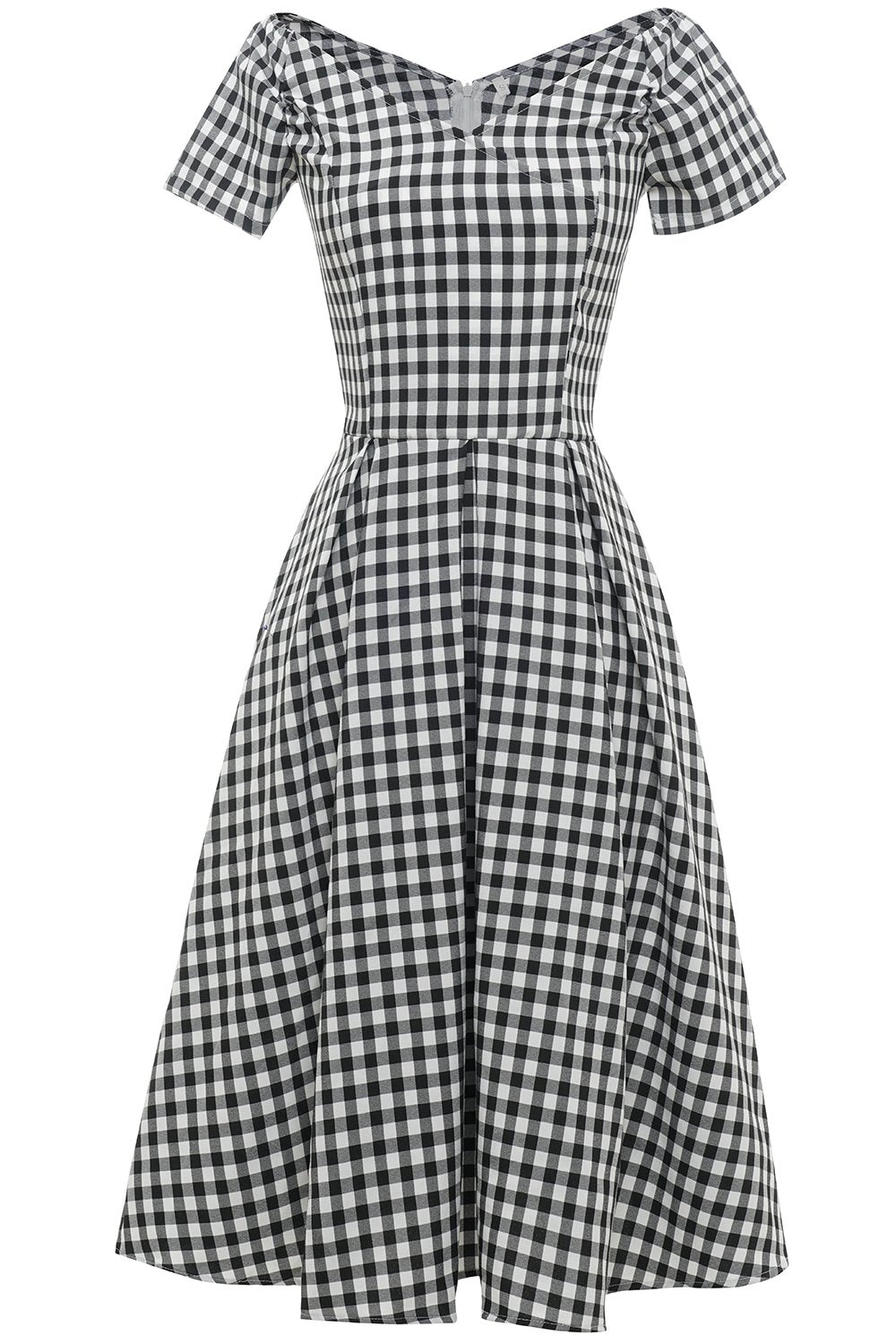 Vestido Midi A Cuadros Vintage