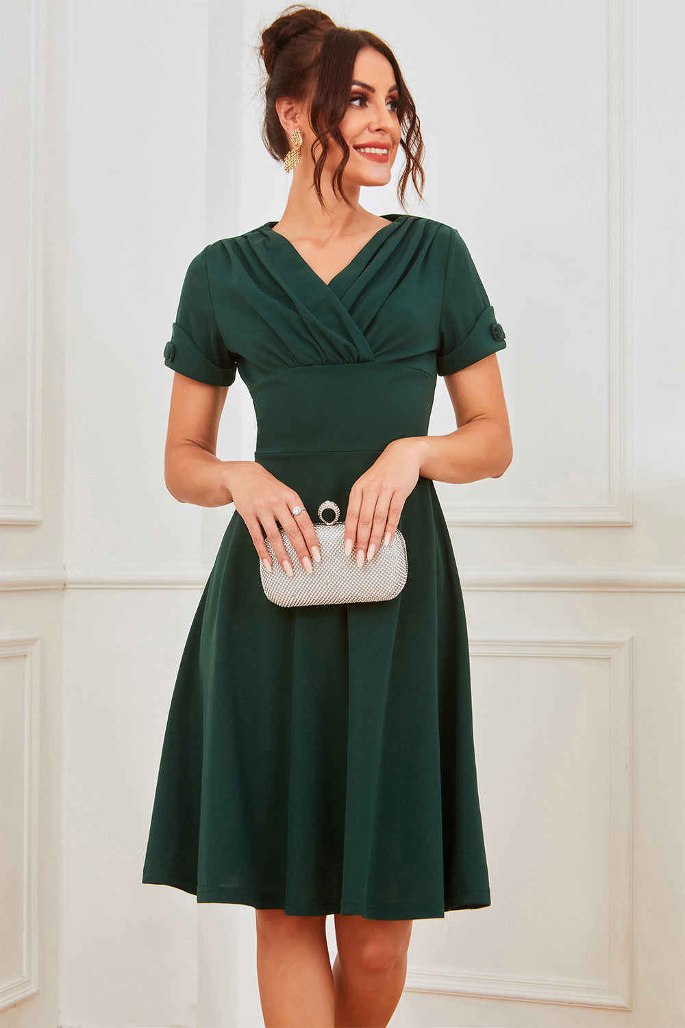 Vestido Trapecio Vintage De Longitud Media