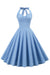 Vestido Retro Sin Espalda De Lunares Para Mujer