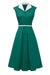 Vestido Cuello Solapa Trapecio Verde Vintage