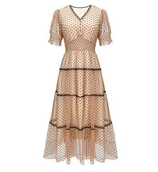 Vestido Champán Vintage Años 40