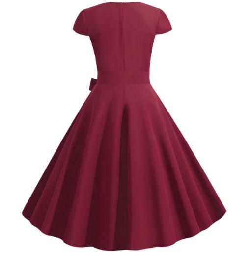 Vestido 50s Vintage Burdeos