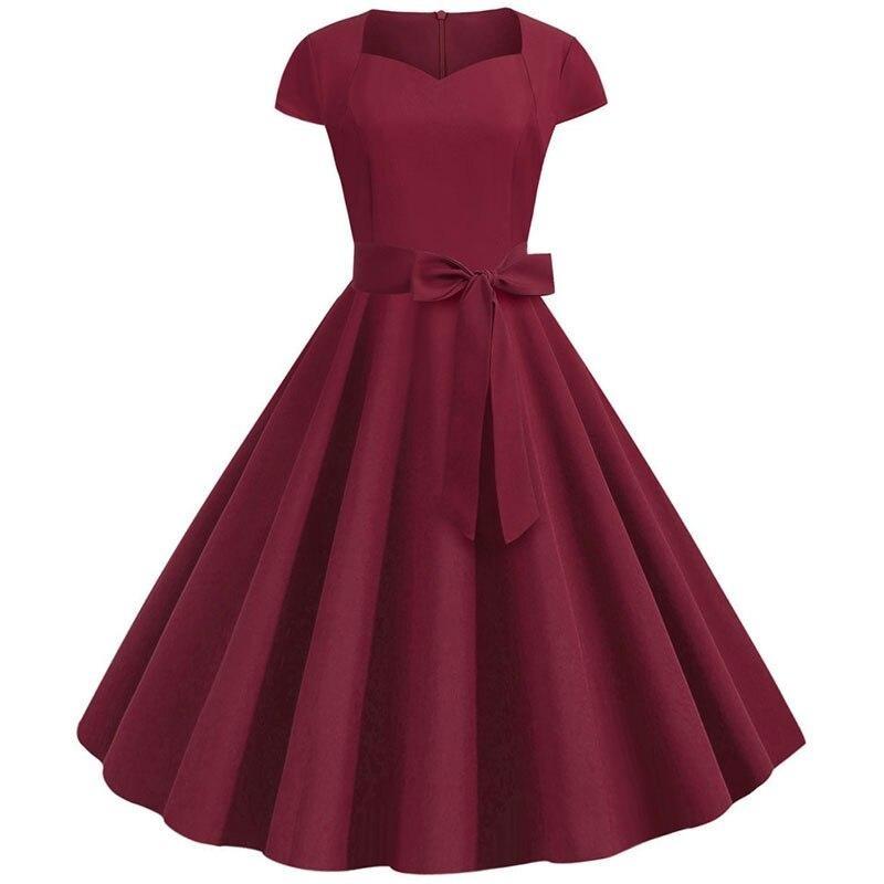 Vestido 50s Vintage Burdeos