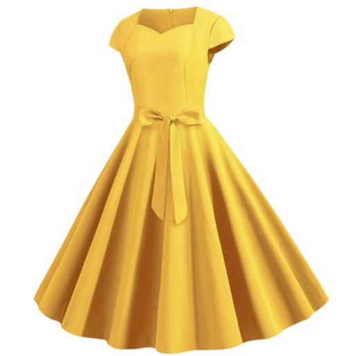 Vestido Vintage 50s Amarillo