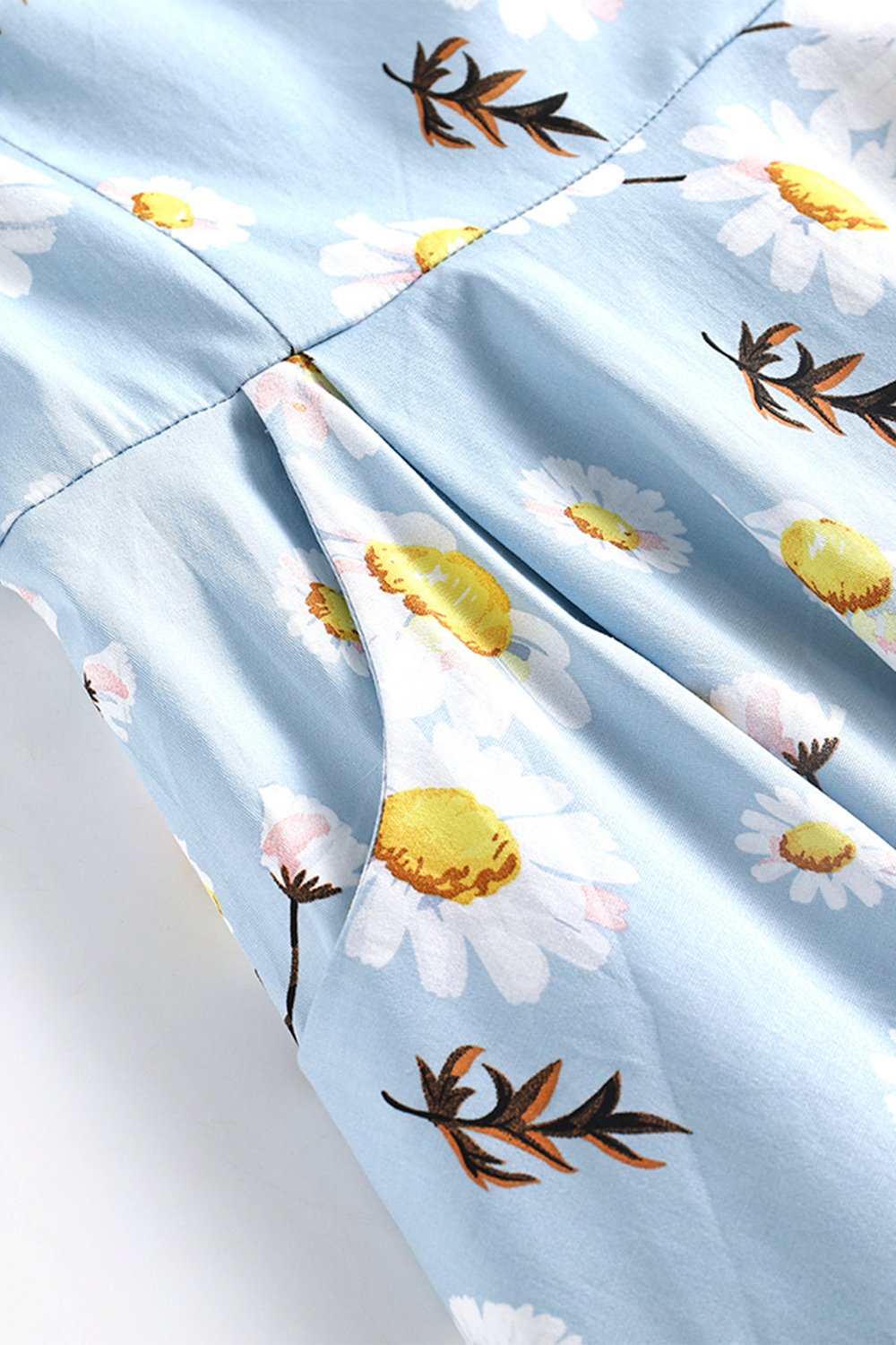 Vestido De Verano Con Estampado Azul De Los Años 50