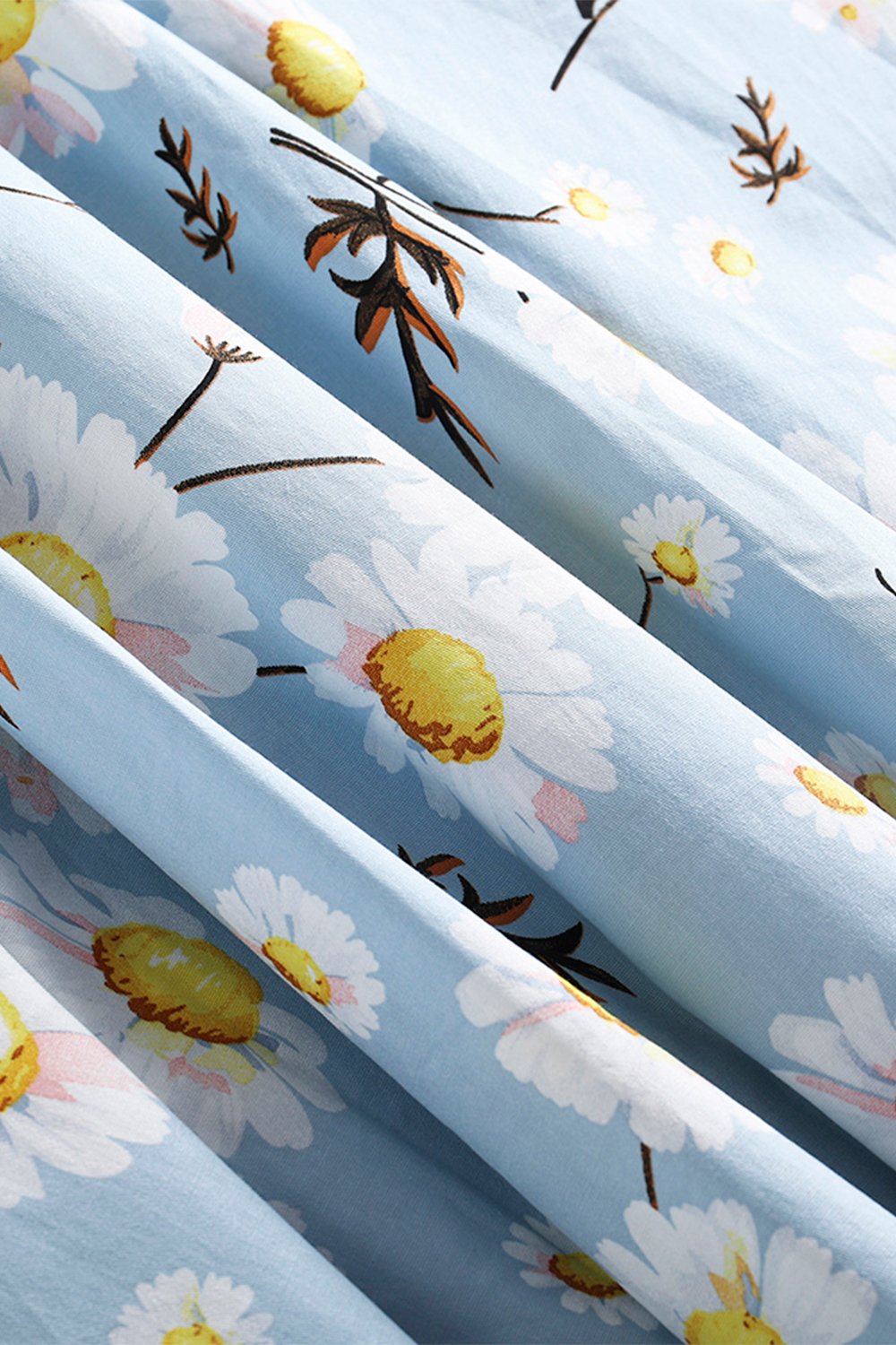 Vestido De Verano Con Estampado Azul De Los Años 50