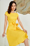 Vestido Amarillo Liso Años 50