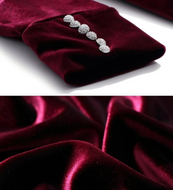 Vestido De Mujer Burdeos De Los Años 40