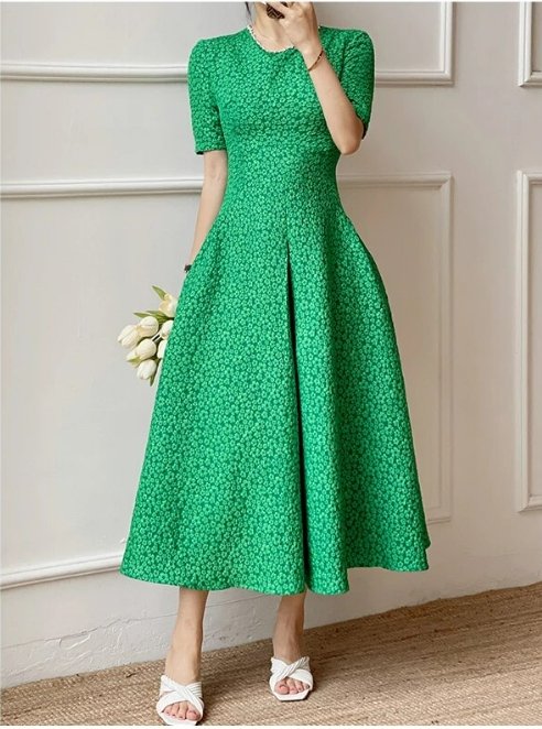 Vestido Mujer 40s Verde