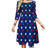 Vestido De Mujer Vintage 70s Talla Grande Azul Oscuro Estampado Estrellas