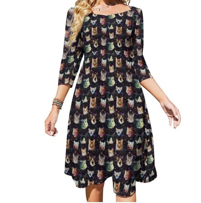 Vestido De Mujer Estampado Vintage 70s