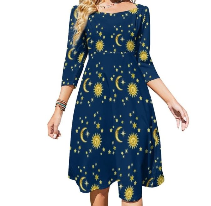 Vestido Midi De Mujer Vintage Años 70