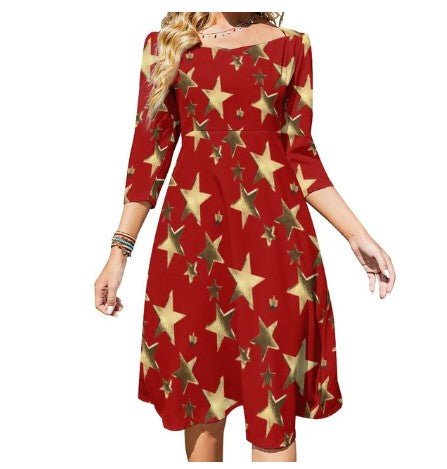 Vestido Mujer Vintage 70s Rojo