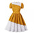 Bonito Vestido De Diseño Vintage Amarillo Y Blanco.