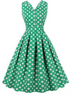 Vestido Little 50s Verde Lunares