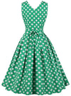 Vestido Little 50s Verde Lunares