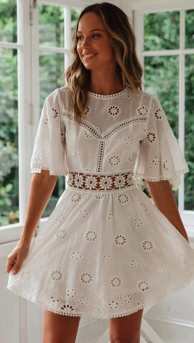 Vestido Blanco Hippie Petite 70s