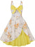 Vestido Vintage Petite Floral Amarillo Y Blanco