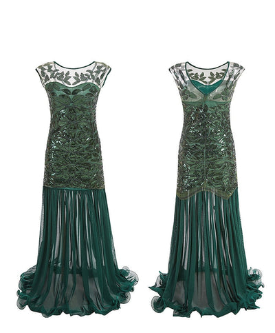 Vestido Flapper Vintage Años 20 Verde