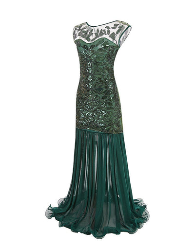 Vestido Flapper Vintage Años 20 Verde