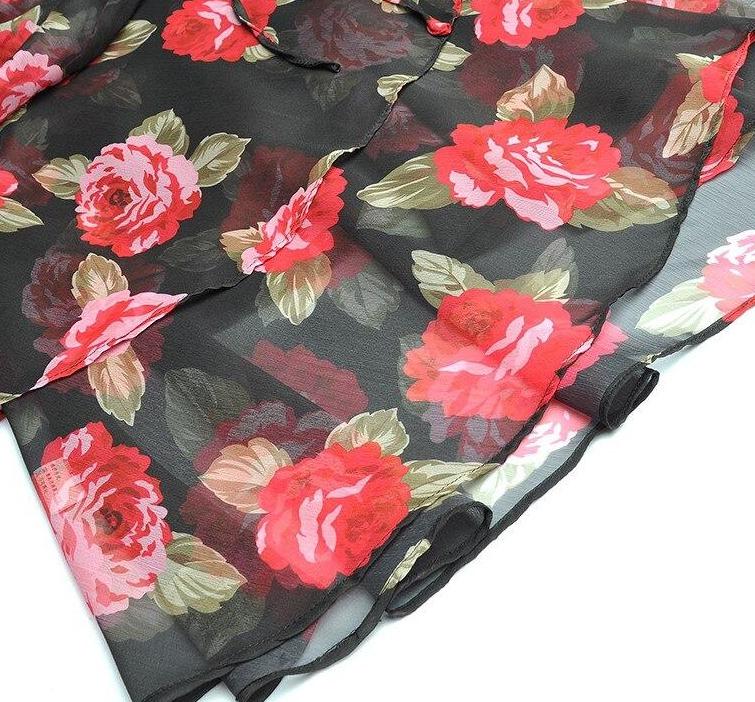 Vestido Negro Y Rojo De La Década De 1940