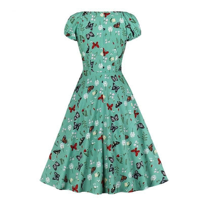 Vestido De Mariposas De Verano De 1950