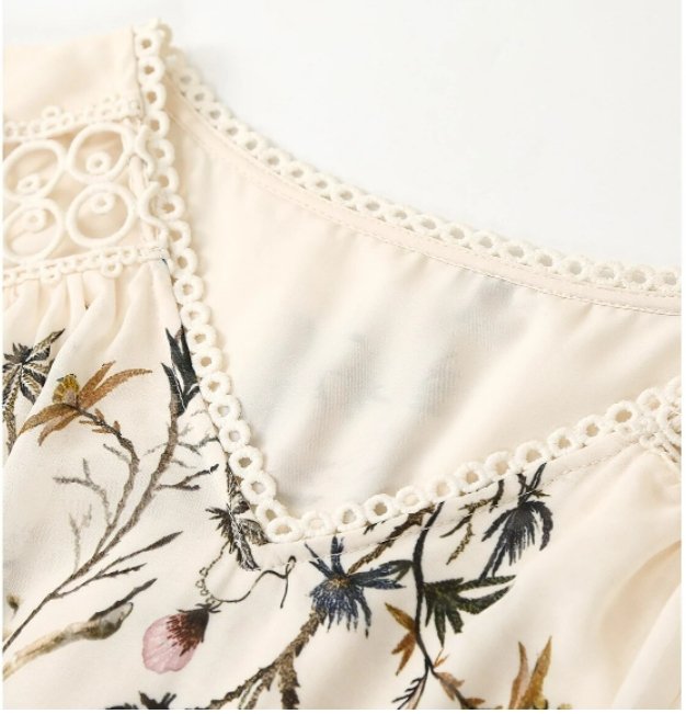 Vestido 40s Flores Azul