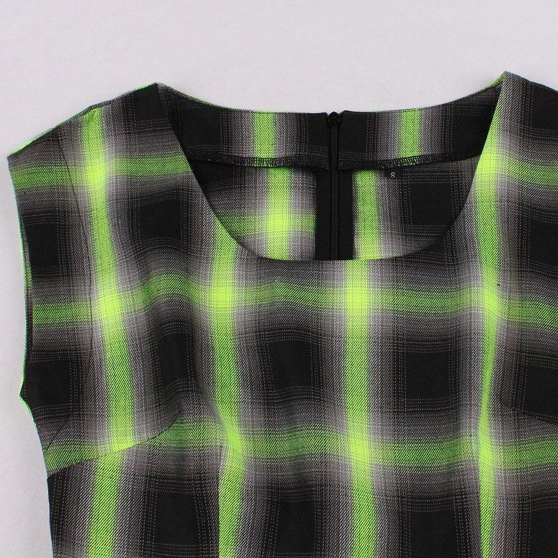 Vestido A Cuadros Vintage Sin Mangas