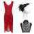 Vestido 20s Flecos Rojo