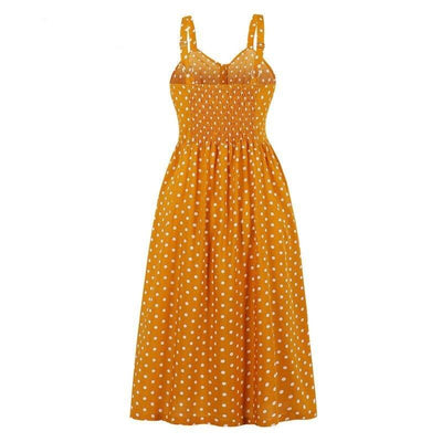 Vestido 60s Lunares Amarillo