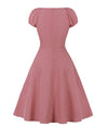 Vestido Rojo Vintage Con Lunares Abiertos