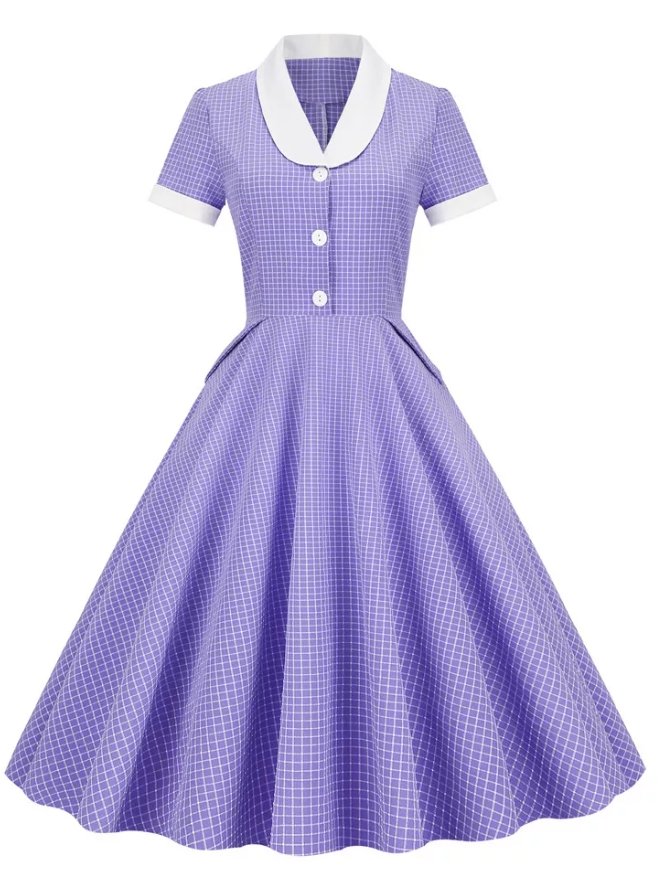 Vestido Americano 50s Lavanda