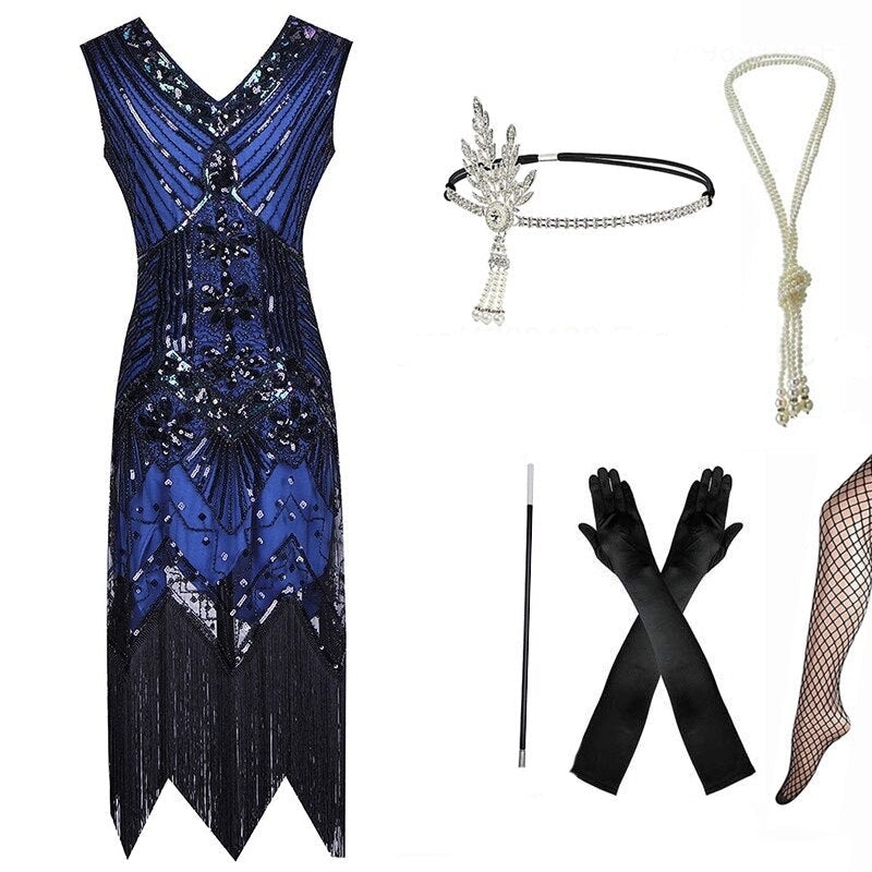 Vestido Azul Años 20