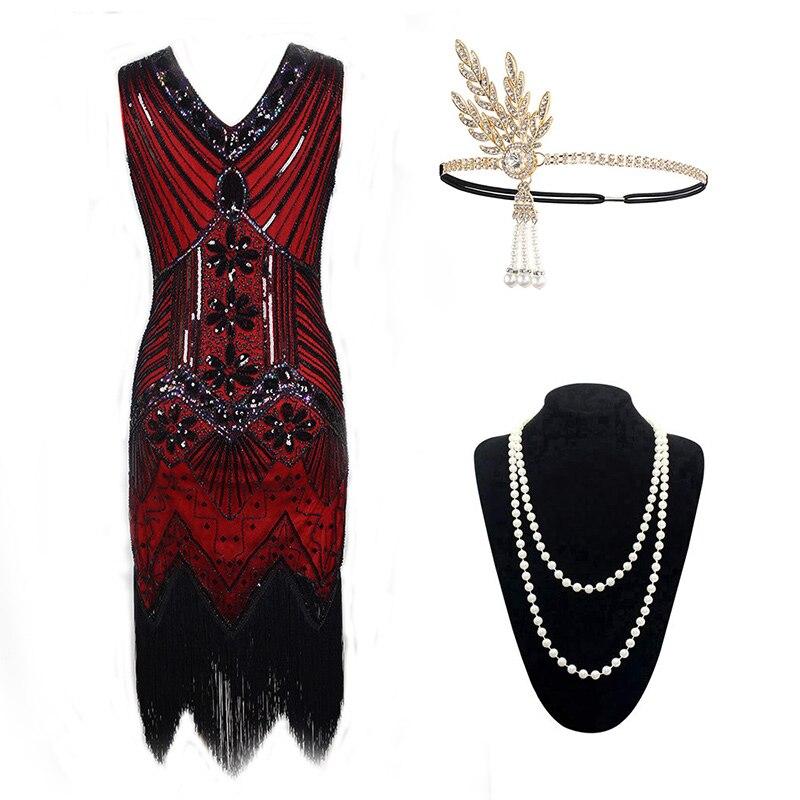 Vestido Gatsby Rojo Años 20
