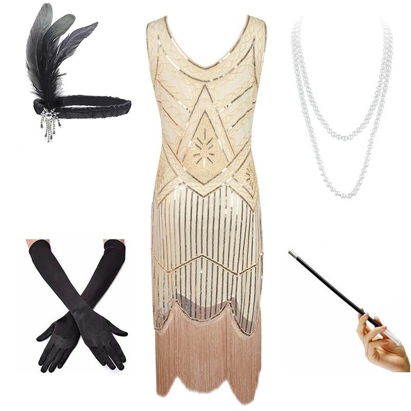 Vestido Vintage 1920s Beige