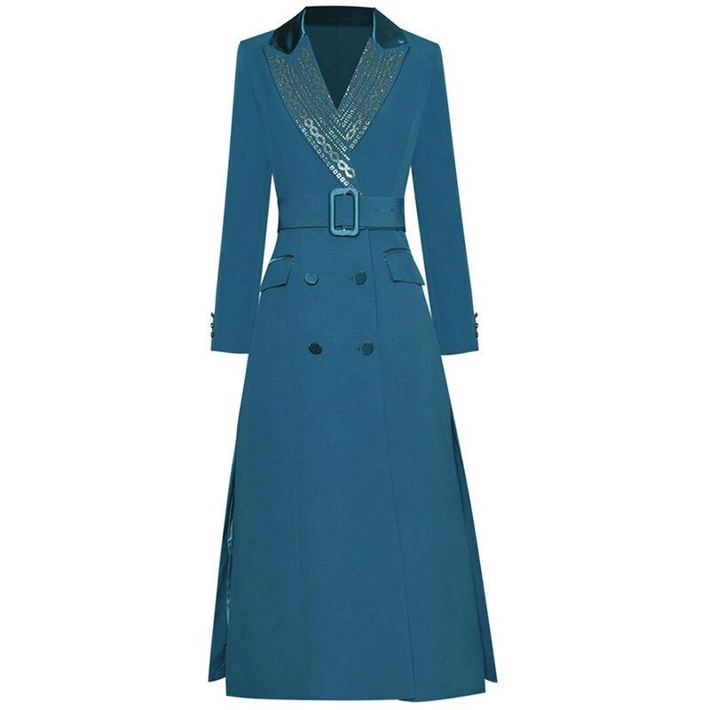 Vestido Invierno 40s Azul