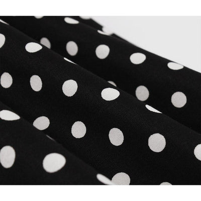 Vestido De Lunares Blanco Negro Vintage Estadounidense De Los Años 50