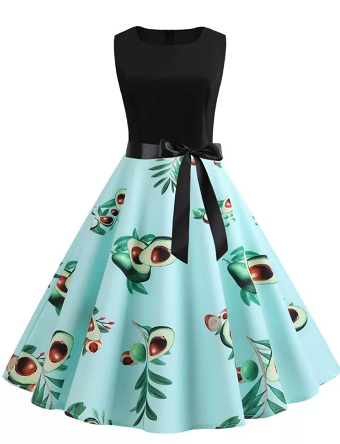 Vestido Azul Pastel 50s