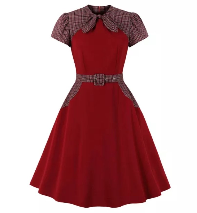 Vestido Chic Años 50 Rojo