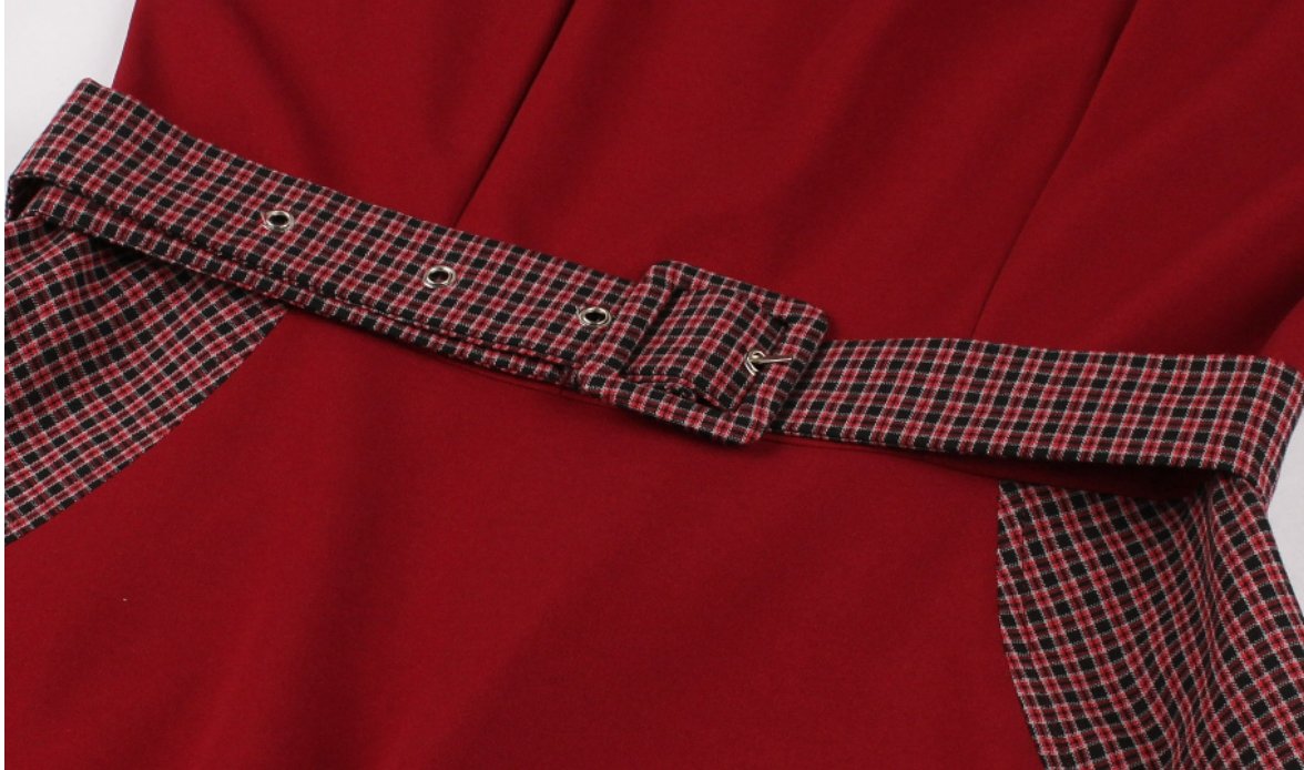 Vestido Chic Años 50 Rojo