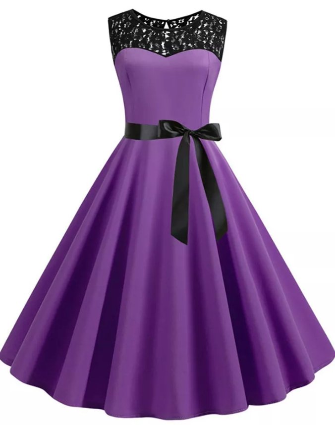 Vestido 50s Flare Morado