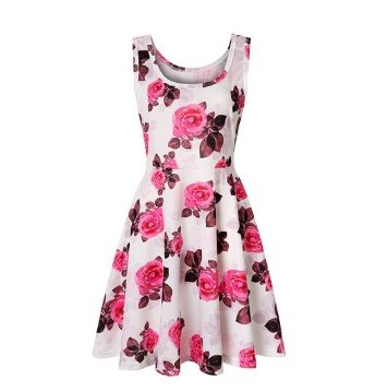 Vestido Flor Rosa 50s
