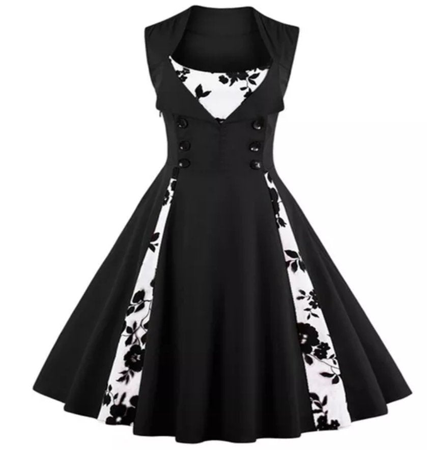 Vestido Tallas Grandes 50s Negro