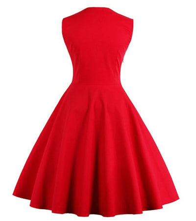 Vestido Rojo Años 50 Talla Grande