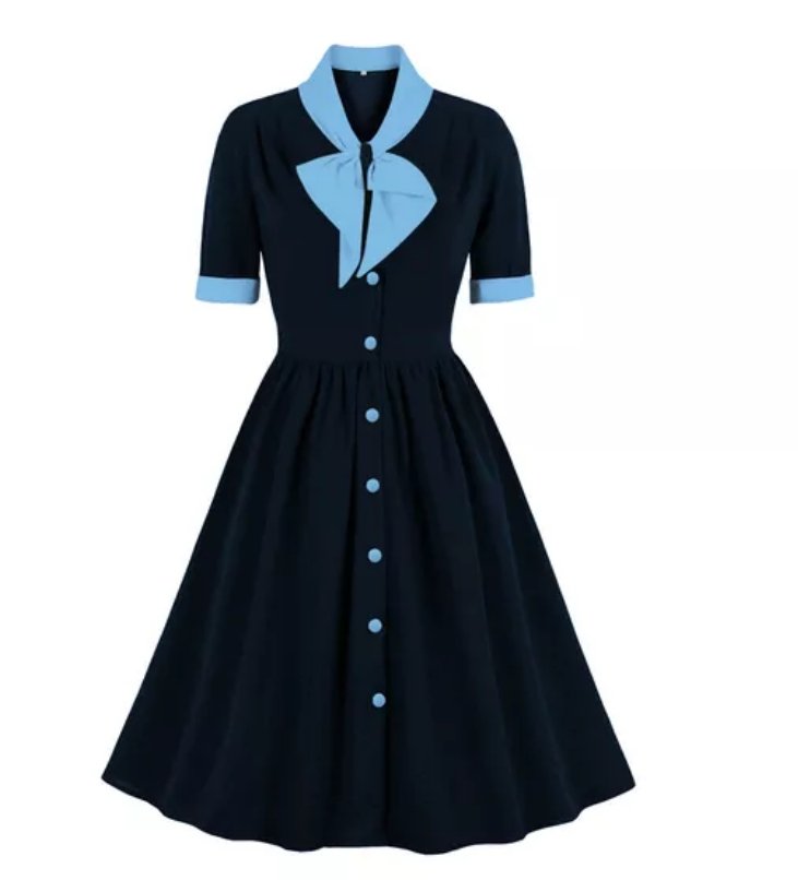 Vestido A Media Rodilla De Los Años 50