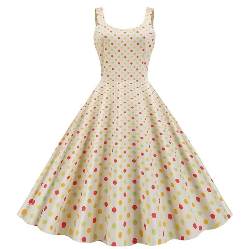 Vestido Pin Up Años 50 Beige