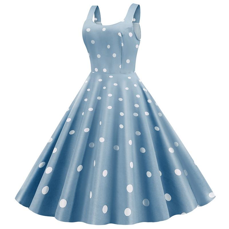 Vestido Pin Up Años 50 Azul