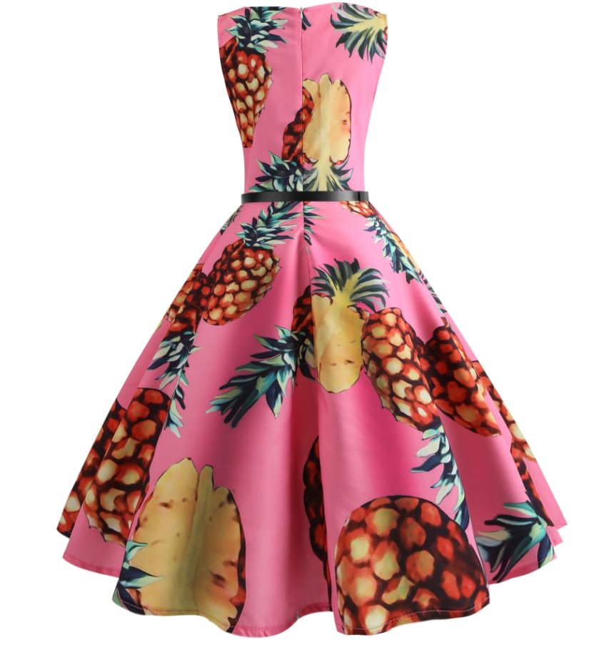 Vestido Pin Up Rosa De Los Años 50